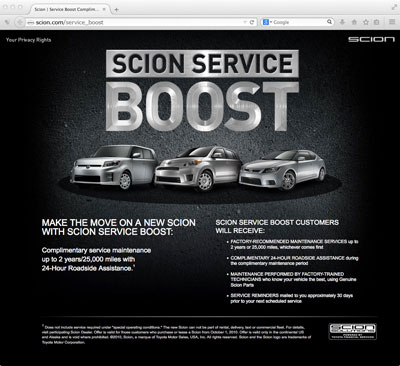 Scion Service Boost